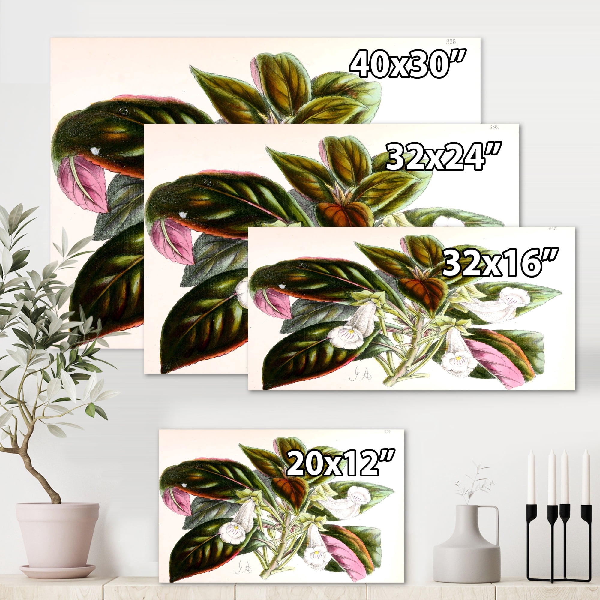 Designart ' Blossoming Vintage Flower V ' Traditional Canvas Wall Art Print