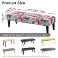 thumbnail image 3 of POLERO Pink Cherry Print Dining Bench Cover Anti-Dust Stretch Bench Cushion Cove with Elastic Edge Home Decor Rectangle Seat Protector for Bedroom, Kitchen, 3 of 7