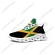 thumbnail image 1 of Zapatillas deportivas planas con bandera de Jamaica para hombre y mujer, deportivas de alta calidad con cordones de malla, hechas a medida, color blanco, 1 of 6