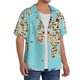 thumbnail image 2 of Fotbe World Travel Line Icons Map Camisa Estampada de Manga Corta para Hombre, Casual de Verano, Estilo Playero, Sin Arrugas-Medium, 2 of 5