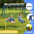 thumbnail image 2 of Swing Set for Backyard, SHINPT 2 in 1 Swing Set for Kids Ages 3-8, Toddler Swing Set with 1 Saucer Swing Seat and 1 Belt Swing Seat, Outdoor swing Set for Kids Playground, 2 of 9