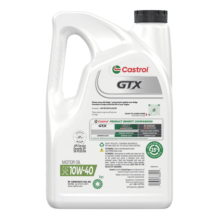 Castrol GTX 10W-30 Conventional Motor Oil, 5 Quarts, Case of 3