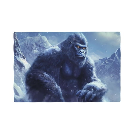 

Table Placemats Set of 6 - Snow Mountain Gorilla 12x18 In Faux Linen Double Heat Resistant Place Mats Cloth Indoor/Outdoor Placemats Washable Table Mats for Dining Kitchen Party