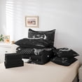 thumbnail image 6 of Homewish Boho Dragon 7pcs Queen Bedding,Hippie Moon Print Bedding Comforter Set Queen,Black White,Black Reversible, 6 of 8