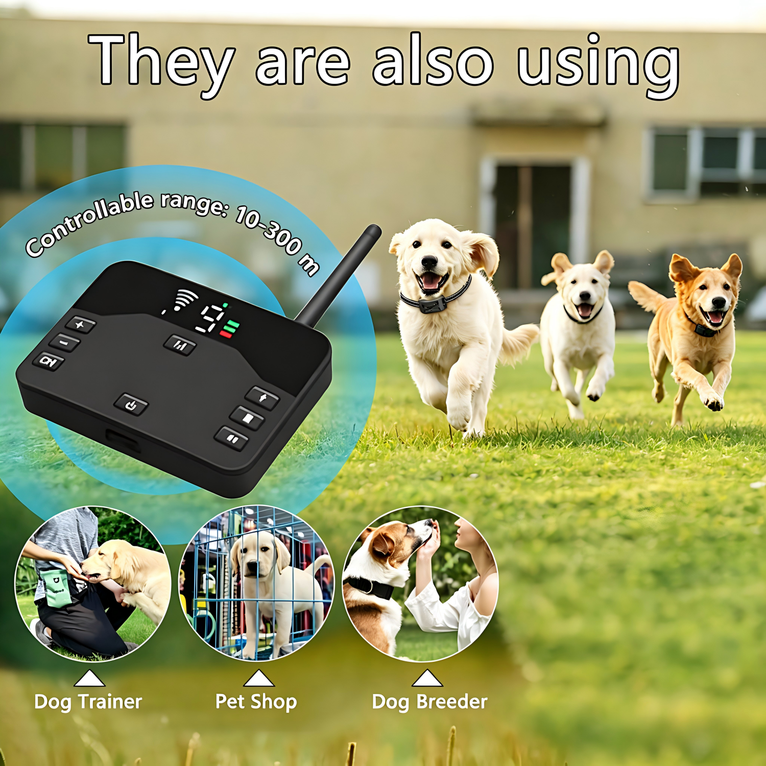 Wireless Dog Fence, Electric Dog Fence & Training Collar with Remote, Dog Boundary Container System,Adjustable Control Range, Rechargeable, Waterproof, for All Dogs,for 1 2 3 dogs
