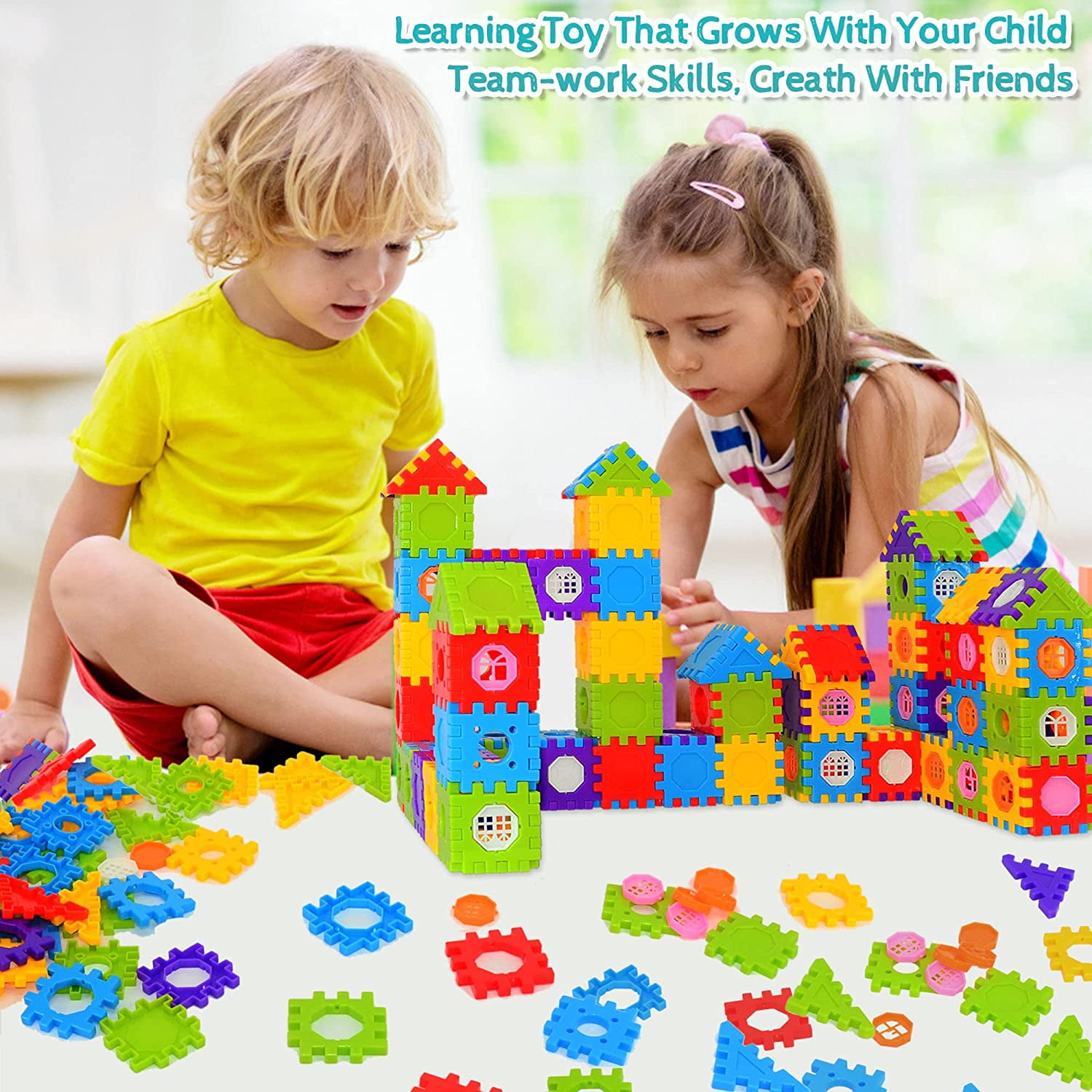 Building Blocks for Toddlers & Kids 180 Pcs Toy Building Sets – STEM Building Toys –Interlocking Building Blocks for Toddlers and Kids