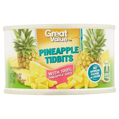Wal - mart Stores, Inc. Great Value Pineapple Tidbits 8 Oz