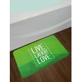 thumbnail image 2 of Live Laugh Love Bath Mat, Triangular Polygon Background with Rectangle Frame with Motivation, Non-Slip Plush Mat Bathroom Kitchen Laundry Room Decor, 29.5 X 17.5 Inches, Apple Green White, Ambesonne, 2 of 2