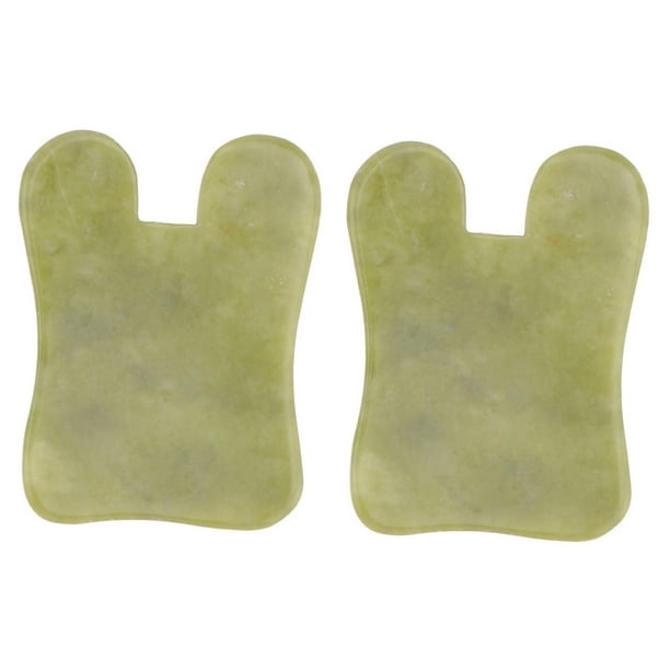 EeaseMX 2 piezas de tablero de Gua Sha de jade natural, herramienta práctica de masaje facial, placa verde