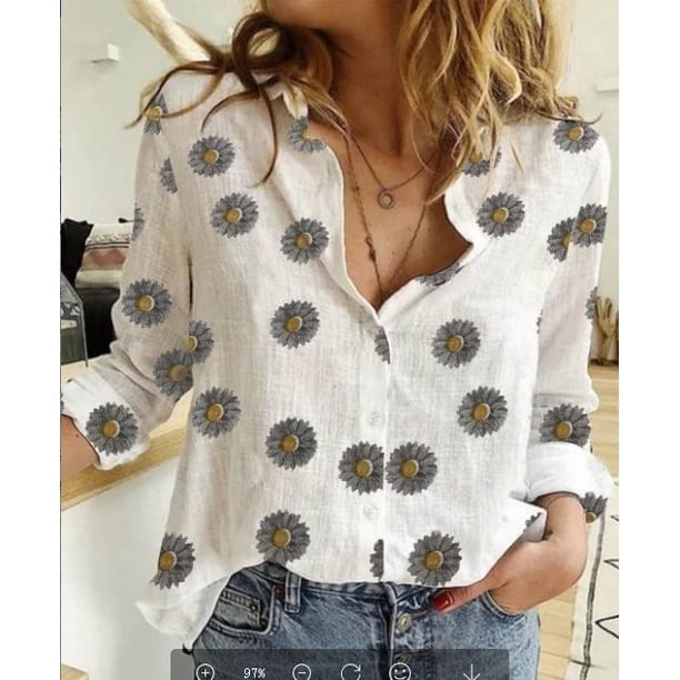 Ocio blanco amarillo camisas botón solapa algodón Lino Top señora suelta manga larga camisa de gran tamaño Blusas de mujer otoño Blusas Tan Jianjun unisex
