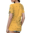 thumbnail image 4 of NAMTYQX Tops for Women Trendy Summer Trendy Womens Tshirts Stretch Short Sleeve Pattern Womens Graphic Tees Yellow Size L, 4 of 5