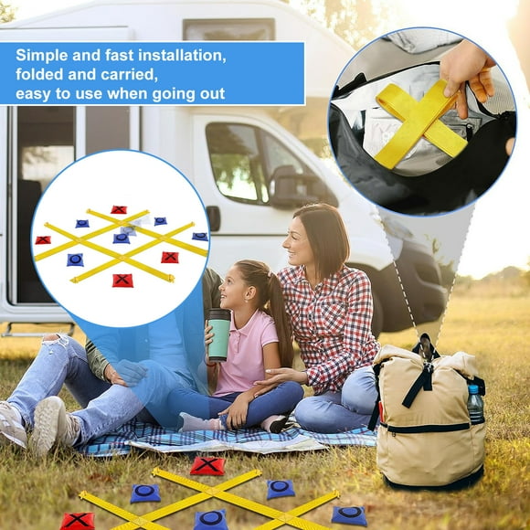 Opolski 1 Set Bean Bag Toss Game with Ground Stakes Easy Installation Fun Camping Games Bean Bag Toss Outdoor Activities for Toddler