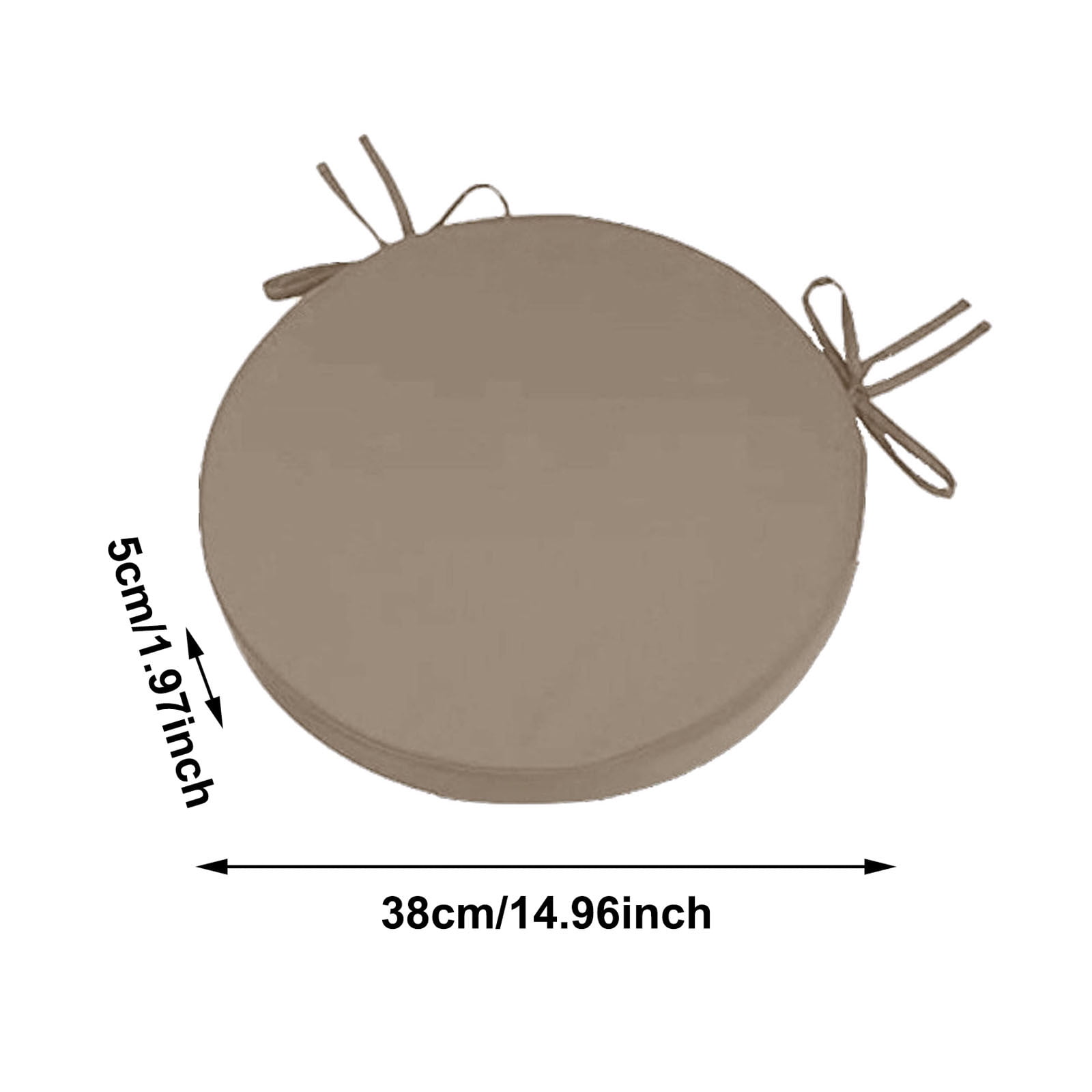 Round Outdoor Chair Cushions with Ties 13.78'' Waterproof Patio Seat Cushions for Bistro Chairs, Removable Machine Washable Covers, Fade Resistant Garden Furniture Cushions, Non- Round Chair Pads