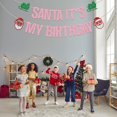 thumbnail image 4 of Banner We Can Bearly Wait rosa con purpurina para fiesta de cumpleaños de Papá Noel, 4 of 7