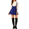 thumbnail image 2 of MODA NOVA Juniors High Waist Lace Up Tie Front A-Line Mini Suspender Skirt, 2 of 6