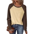 thumbnail image 2 of Plebaso T-Shirts à Manches Longues pour Femmes Col Rond Décontracté Léger avec Poche, 2 of 7
