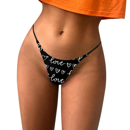 

ZMHEGW 6 Packs Underwear Women Valentines Day Thong Low Rise Lace Comfy Thongs Panties