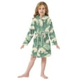 thumbnail image 6 of FORMRS Niños Bathrobe Unisex Hooded Robe Soft Plush Pajamas Sleepwear, Size 10-12T, Green Wave Pattern, 6 of 7