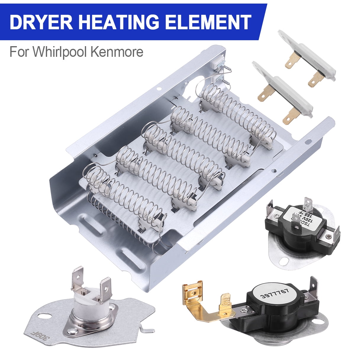 Dryer Heating Element Kit 279838 for Whirlpool 3387134 3977393 3977767 3392519
