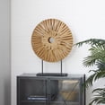 thumbnail image 3 of 22" x 29" Brown Plastic Rattan Handmade Abstract Sculpture with Black Stand, by DecMode, 3 of 7