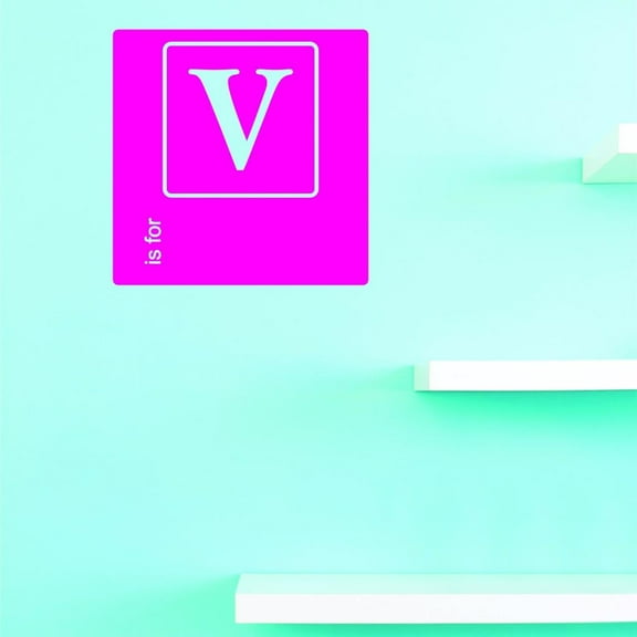 Custom Decals V Is For Alphabet Letter Wall Art Size: 20 X 20 Inches Color: Multi