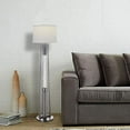 thumbnail image 5 of Benzara BM194222 Metal Floor Lamp with Fabric Drum Shade & LED Glass Cylinder, Silver & White - 58 x 15 x 15 in., 5 of 5