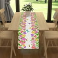 thumbnail image 2 of Linen Watercolor Tulip Butterfly Bee Spring Table Runner 72 Inches Long Spring Summer Easter Flower Floral Home Kitchen Dining Room Table Decorations, 2 of 5