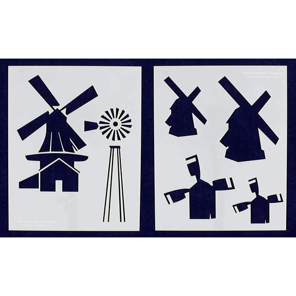 Windmill Stencils - 2 Pc set- 14 Mil Mylar
