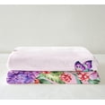 thumbnail image 3 of Purple Butterfly Blanket for Girls & Kids - Pink Gradient Dreamy Fuzzy Sherpa Fleece Throw Blanket - 30"X40" Hydrangea Print Romantic Theme, 3 of 5