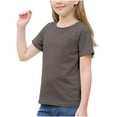 thumbnail image 4 of Taqqpue Girls Short Sleeve T Shirts Kids Casual Crewneck Summer Tops Loose Solid Cute Comfy Basic Shirts 3-14 Years, 4 of 9