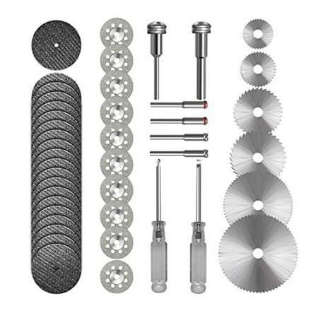 

Viugreum Circular Saw Blade | 36pcs/set Steel Cutting Saw Blade Kit | High Speed Rotary Drill Saw Blades Steel Saw Disc Wheel Cutting Blades Rotary Tools With 2 Mandrels and 6 Connecting rods.