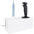 thumbnail image 1 of Linkidea Bathroom Cable Organizer Box for Electric Toothbrush & Razor Chargers, Cord Hider Storage Case, Countertop Clutter-Free Vanity Organizer (White), 1 of 6