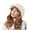 Beige Hat, variant on 2-Pieces Women Winter Hat and Glove Set, Warm Knitted Beanie Hat Glove Snow Ski Skull Cap with Visor and Touchscreen Glove