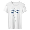 thumbnail image 4 of White Summer Clothes for Women, Polyester Spring Shirts for Women 2024, Short Sleeve Tshirts Shirts for Women Graphic, Blouses for Women Business Casual, Dragonfly Work Summer Shirts for Women 2024, 4 of 5