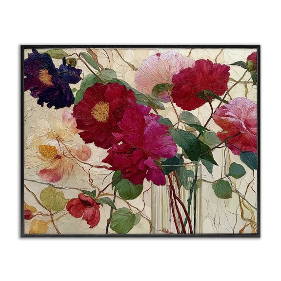 Haiku Flower Vase Black Framed Giclee Art, design by Annabelle Hall