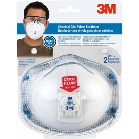 3M P95 8577CA1-C Chemical Odor Valved Disposable Respirator - 2 Pack