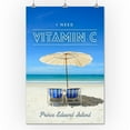 thumbnail image 3 of Prince Edward Island, Canada, I Need Vitamin C, Beach Chairs and Umbrellas (24x36 Giclee Gallery Art Print, Vivid Textured Wall Decor), 3 of 3