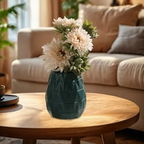 Plastic Glazed Vase for Flower Arrangements | White Pink Blue Colors | 15cm Tall Home Decor | Living Room TV Cabinet Dried Flower Display | Modern Decorative Pot