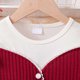 thumbnail image 5 of Vestido de manga larga con cuello redondo para niña, de moda, de color liso, con lazo y malla, con cinturón, 5 of 9