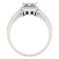 thumbnail image 4 of 2.48 ct Brilliant Marquise Cut Blue Moissanite 18K White Gold Halo Solitaire with Accents Engagement Bridal Wedding Ring Band Set size 6.25, 4 of 7