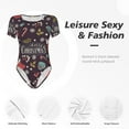 thumbnail image 6 of Easygdp Merry Christmas Women'S Waist-Cinching Short-Sleeved Onesie, Olastic Onesiet,Snaps At Bottom,Easy To Put On And Take Off - Large, 6 of 9
