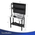thumbnail image 5 of Ktaxon 36" × 21" Stainless Steel Utility Prep Sink with Drainboard, Freestanding One Compartment Sink with Adjustable Shelves & 3.5" Drain, 5 of 8