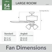 Hunter 54 inch Indoor Ceiling Fan with LED Lights and Remote Control - Standard Mount Bronze Ceiling Fan, 5 Blades, For Bedroom, Living Room, or Kitchen, Quiet - Promenade 59546, Brittany Bronze