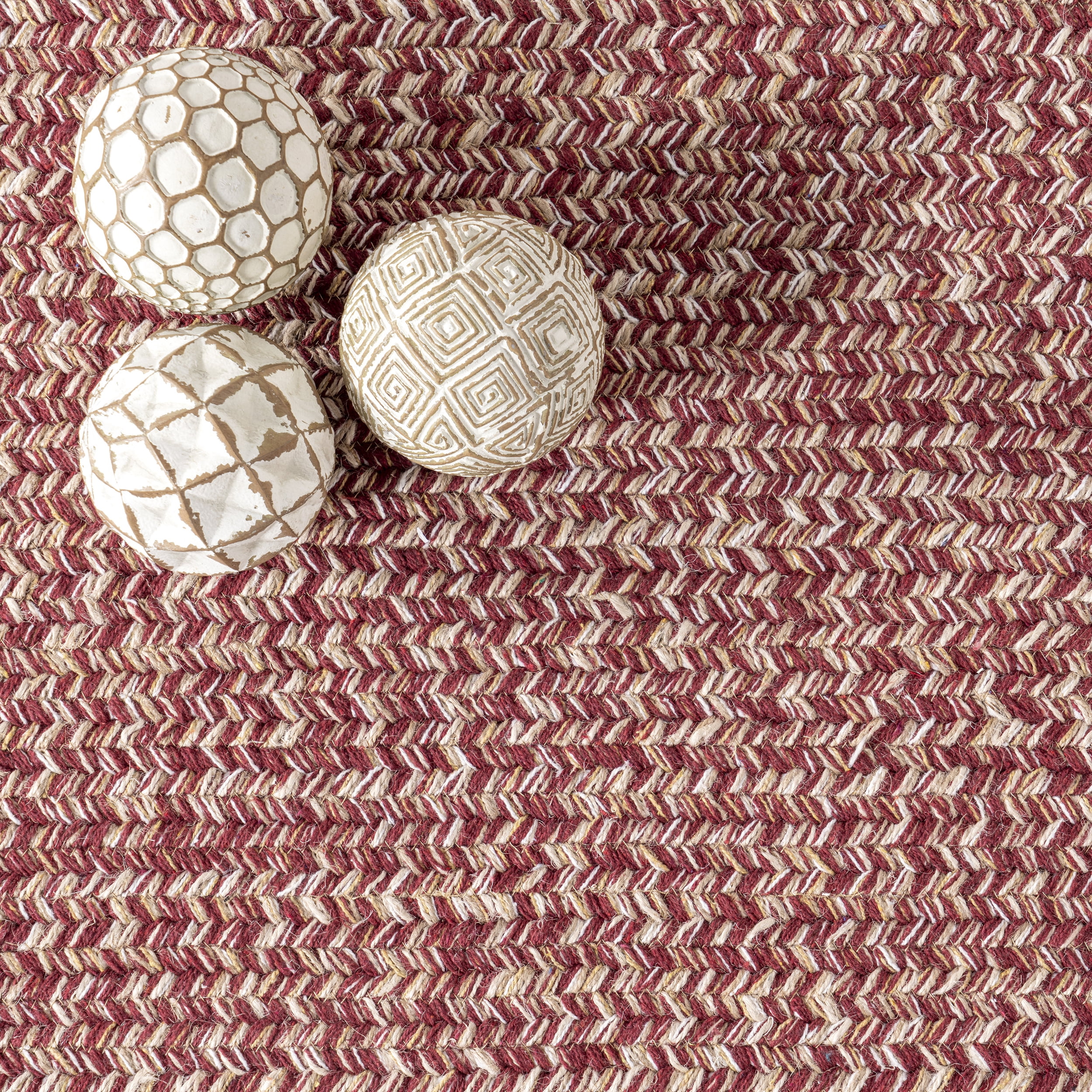 nuLOOM Elvira Casual  Braided Cotton Area Rug, 8' x 10', Wine