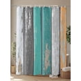 thumbnail image 4 of Coastal Style Shower Curtain, Vintage Green Brown Stripe Wood Grain Waterproof Shower Curtain Set with 12 Hooks Lightweight Washable Fabric Shower Curtains for Bathroom 36x72 Inches, 4 of 6