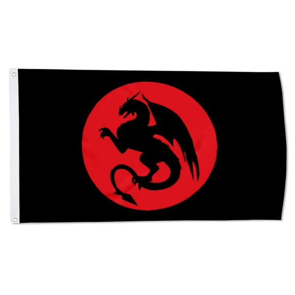 2but Dragon Silhouette Flag Polyester 3x5 FT Indoor Outdoor Banner
