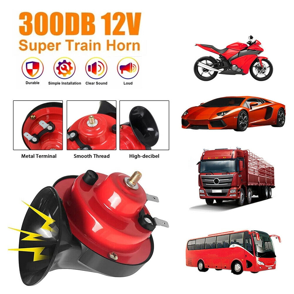 12V 300DB Super Loud Train Horn Waterproof for Motorcycle Car Truck SUV Boat