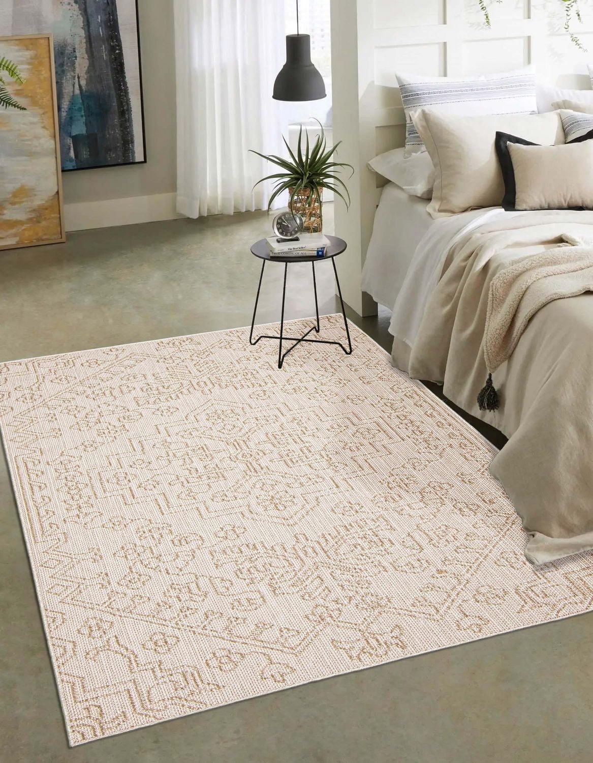 Tapis ECARPET Style Jute pour Chambre à Coucher, Salon