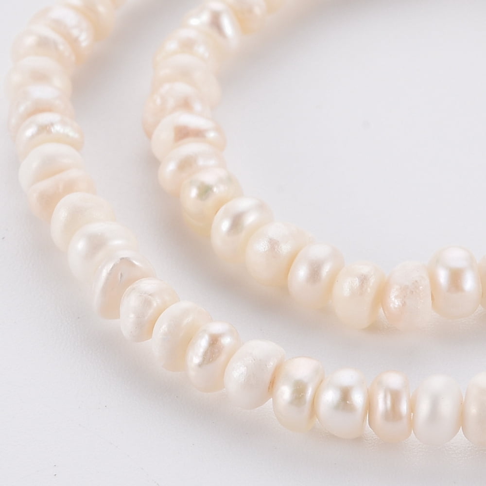 Natural Cultured Freshwater Pearl Beads Strands Potato White 4~5x4~5x2~3mm Hole: 0.5mm about 135~136pcs/strand 14.17 ~14.37inch(36~36.5cm)