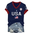 thumbnail image 5 of MEICHEN Women's 250Th Anniversary Print V Neck T Shirt 250Th Anniversary Tshirt Patriotic Tee, 5 of 7